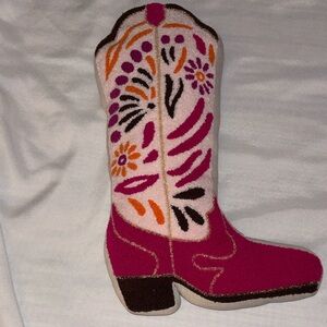 Isaac Mizrahi pink cowgirl Boot Pillow 20” tall
